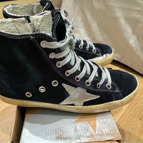 Denim high top Golden Goose sneakers size 7 - Picture 1 of 3